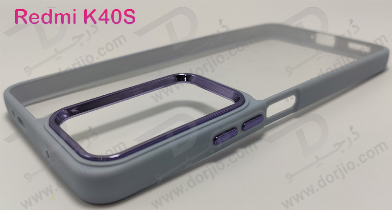 کریستال کاور شفاف فریم ژله‌ ای رنگی Xiaomi Redmi K40S