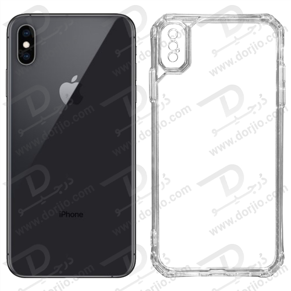 کریستال کاور شفاف فریم ژله‌ ای ضد ضربه iPhone XS