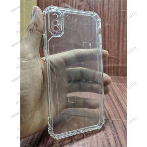 کریستال کاور شفاف فریم ژله‌ ای ضد ضربه iPhone XS