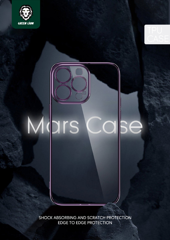 گارد ژله‌ای با محافظ لنز iPhone 14 Plus مارک Green Lion مدل Mars Electroplating TPU Case