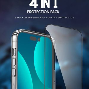 ببسته محافظتی کامل iPhone 14 Pro مدل Green Lion 4 in 1 360° HD Protection Pack