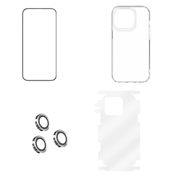 ببسته محافظتی کامل iPhone 14 Pro مدل Green Lion 4 in 1 360° HD Protection Pack