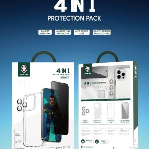 بسته محافظتی کامل iPhone 14 Plus مدل Green Lion 4 in 1 360° Privacy Protection Pack