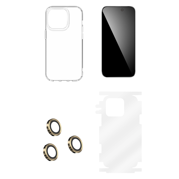 بسته محافظتی کامل iPhone 14 Plus مدل Green Lion 4 in 1 360° Privacy Protection Pack