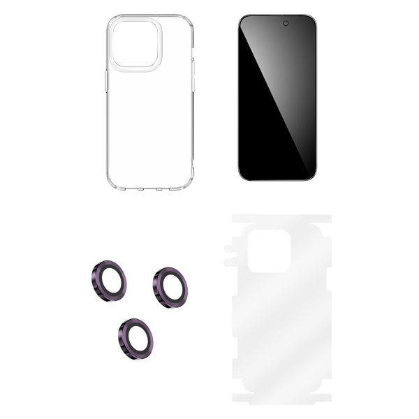 بسته محافظتی کامل iPhone 14 Plus مدل Green Lion 4 in 1 360° Privacy Protection Pack