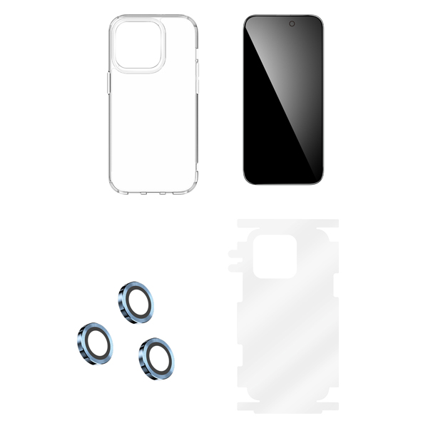 بسته محافظتی کامل iPhone 14 Plus مدل Green Lion 4 in 1 360° Privacy Protection Pack