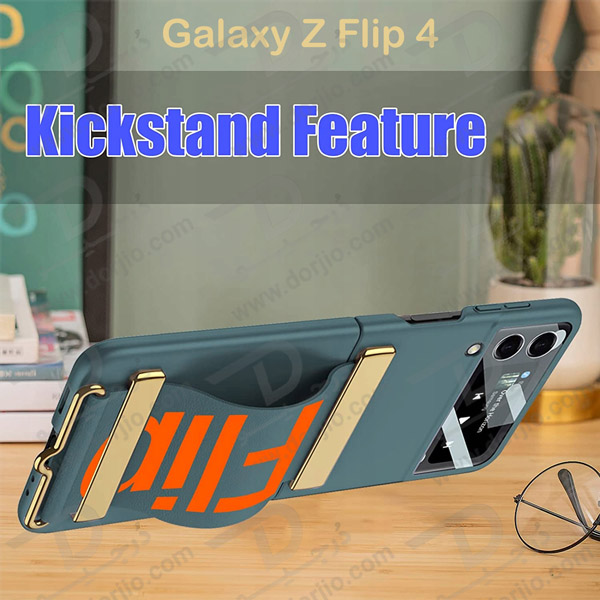 فلیپ کیس سبز Samsung Galaxy Z Flip 4 مارک GKK با بند چرمی