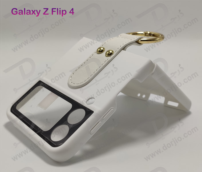 فلیپ کیس سفید رینگی Samsung Galaxy Z Flip 4 مارک GKK مدل Ultra Ring