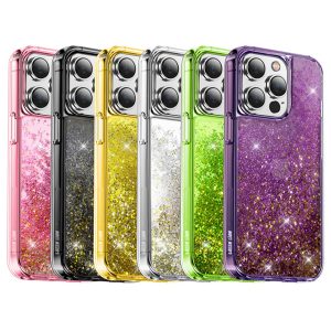 قاب مگ سیف اکلیلی آکواریومی iPhone 14 Pro Max مارک Green Lion مدل Happiness 3D Glitter Resin