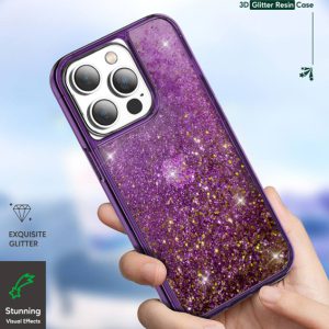 قاب اکلیلی آکواریومی iPhone 14 Pro Max مارک Green Lion مدل Happiness 3D Glitter Resin