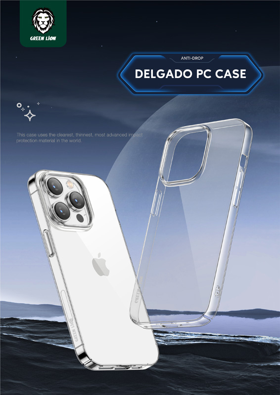قاب شفاف iPhone 14 مارک Green Lion مدل Delgado PC Case