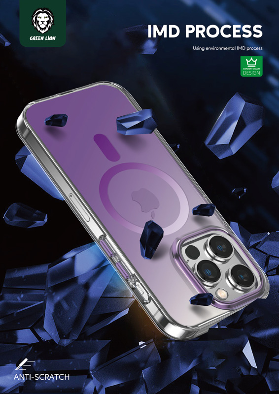 قاب مگ سیف iPhone 14 Pro مارک Green Lion مدل Rainbow Magsafe Case
