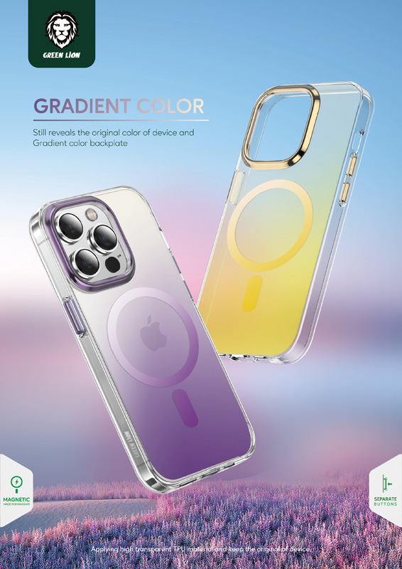 قاب مگ سیف iPhone 14 مارک Green Lion مدل Rainbow Magsafe Case