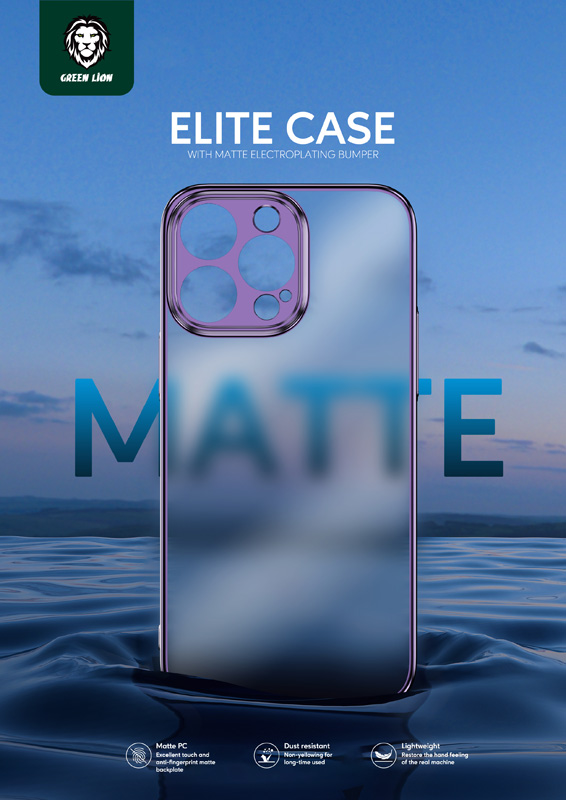 قاب پشت مات iPhone 14 Pro مارک Green Lion مدل Elite Case with Matte Electroplating Bumper