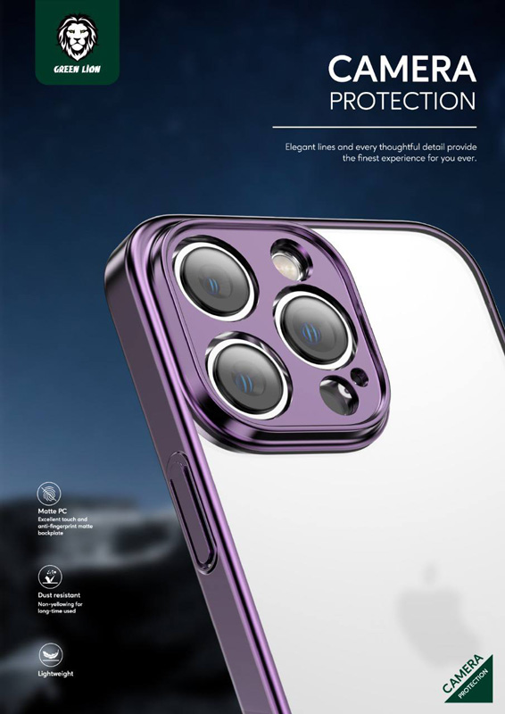 قاب پشت مات iPhone 14 مارک Green Lion مدل Elite Case with Matte Electroplating Bumper