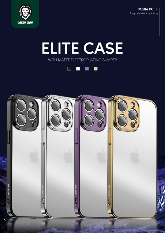 قاب پشت مات iPhone 14 مارک Green Lion مدل Elite Case with Matte Electroplating Bumper