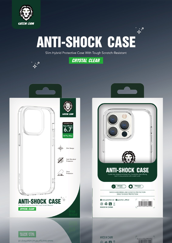 قاب کریستالی iPhone 14 Pro مارک Green Lion مدل Anti-Shock Case