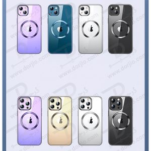 قاب کریستالی آیفون 14 پلاس مارک TOTU مدل مگ سیف ساپورت - فریم متالیک