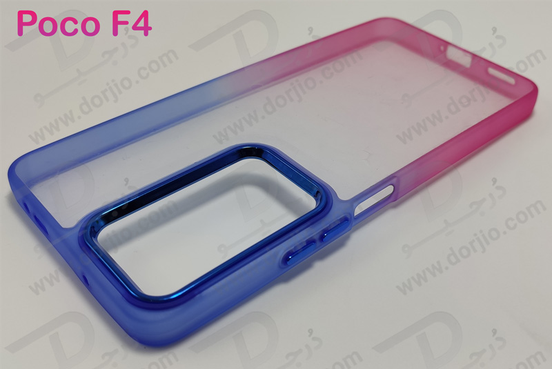 قاب کریستالی شفاف Xiaomi Poco F4 مدل فریم ژله ای دو رنگ