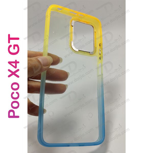 قاب کریستالی شفاف Xiaomi Poco X4 GT مدل فریم ژله ای دو رنگ