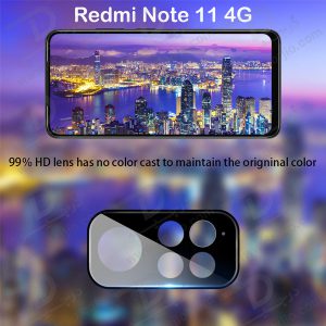 محافظ لنز شیشه ای Xiaomi Redmi Note 11 4G مدل 3D 9H