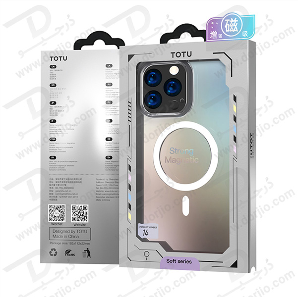 کریستال کاور شفاف آیفون 14 مارک TOTU مدل Magnetic Shell