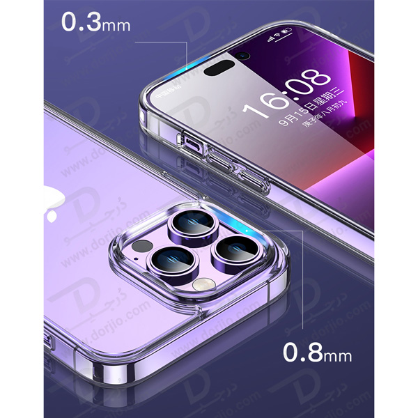 کریستال کاور شفاف آیفون 14 پرو مارک TOTU