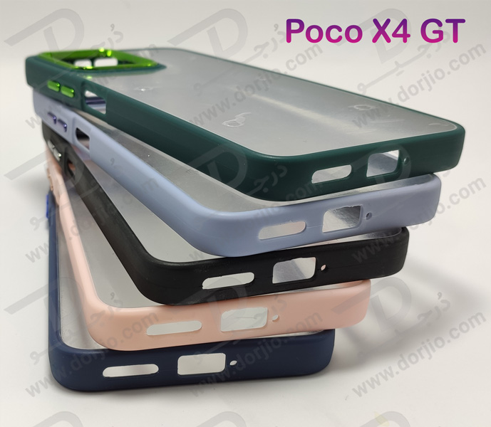 کریستال کاور شفاف فریم ژله‌ ای رنگی Xiaomi Poco X4 GT