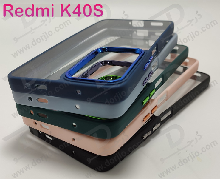 کریستال کاور شفاف فریم ژله‌ ای رنگی Xiaomi Redmi K40S