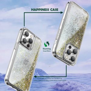 گارد اکلیلی آکواریومی iPhone 14 مارک Green Lion مدل Happiness 3D Glitter Resin