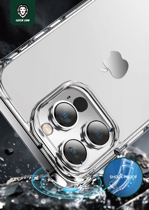 گارد شفاف فریم ژله ای ضد ضربه iPhone 14 Pro مارک Green Lion مدل Rocky Series 360° Anti-Shock Case