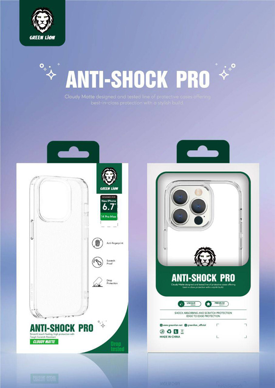 گارد نیمه شفاف مات ضد ضربه iPhone 14 Plus مارک Green Lion مدل Anti-Shock Pro Cloudy Matte