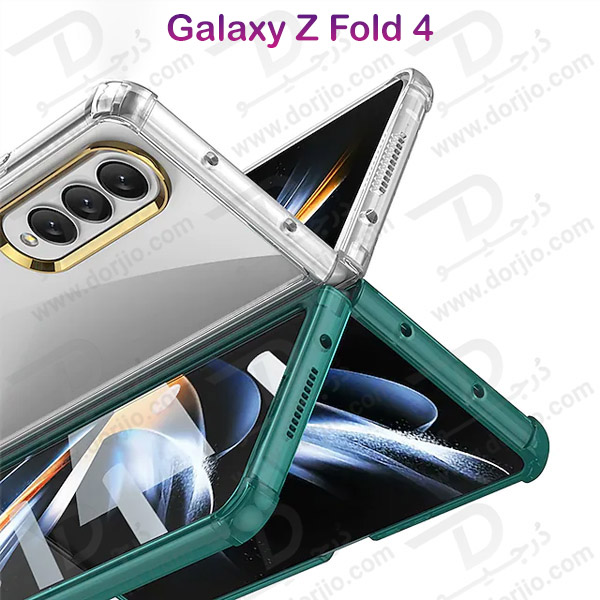 کریستال کاور شفاف فریم رنگی ژله ای ضد ضربه Samsung Galaxy Z Fold 4 مارک GKK