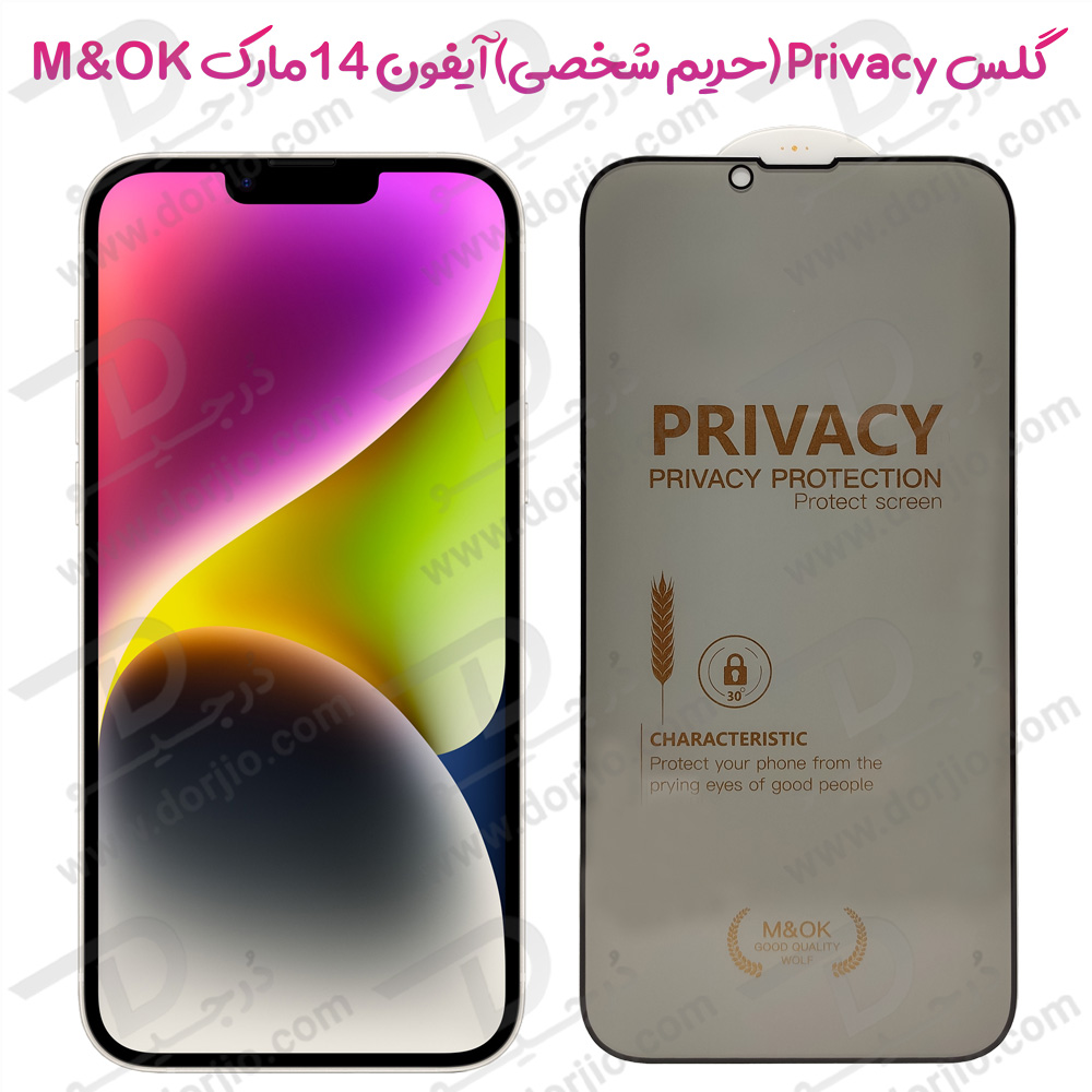 گلس Privacy حریم شخصی آیفون 14 – iPhone 14 مارک M&OK