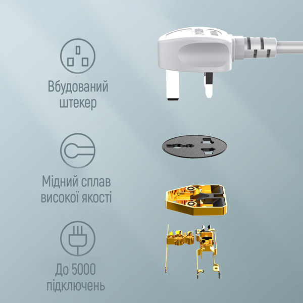 سه راهی برق LDNIO مدل SC3412 + خروجی USB-A و USB-C فست شارژ