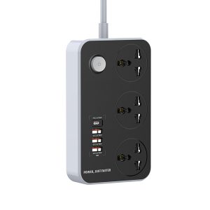 سه راهی برق LDNIO مدل SC3412 + خروجی USB-A و USB-C فست شارژ