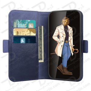 فلیپ کاور چرمی مگنتی iPhone 14 Plus مارک Green Lion مدل Two in One Magsafe Leather Wallet
