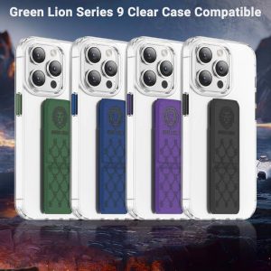 گارد شفاف دستگیره دار iPhone 14 Pro مارک Green Lion مدل Series 9 Clear Case Compatible
