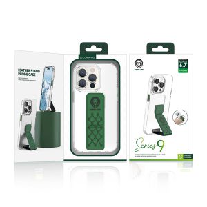 گارد شفاف دستگیره دار iPhone 14 Pro Max مارک Green Lion مدل Series 9 Clear Case Compatible