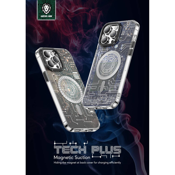 گارد مگنتی طرح مدرن iPhone 14 Plus مارک Green Lion مدل Magnetic Tech Plus