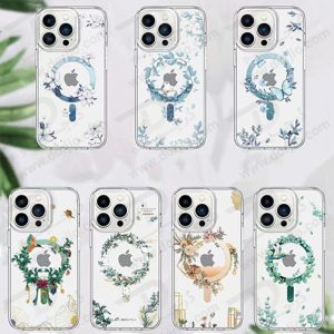 گارد مگنتی طرح گل و گیاه iPhone 14 Pro Max مارک Green Lion مدل Nature Magsafe