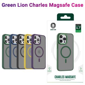 171021گارد مگنتی پشت دودی iPhone 14 Pro مارک Green Lion مدل Charles Magsafe