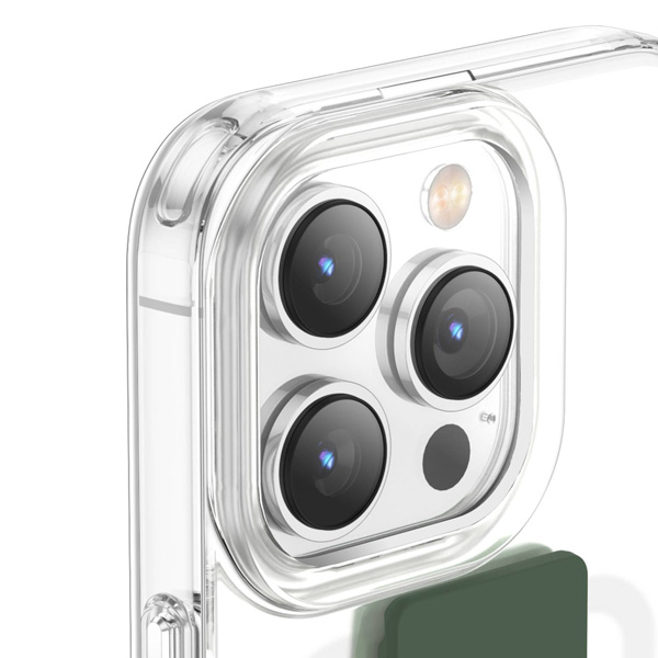 گارد هیبریدی شفاف بند دار iPhone 14 Plus مارک Green Lion مدل London Slim Hybrid Case with Elastic Grip Band