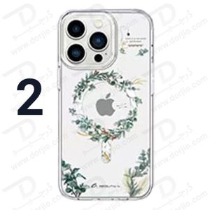 گارد مگنتی طرح گل و گیاه iPhone 14 Plus مارک Green Lion مدل Nature Magsafe