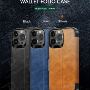 فلیپ کاور چرمی iPhone 14 Pro Max مارک Green Lion مدل PU Leather Wallet Folio