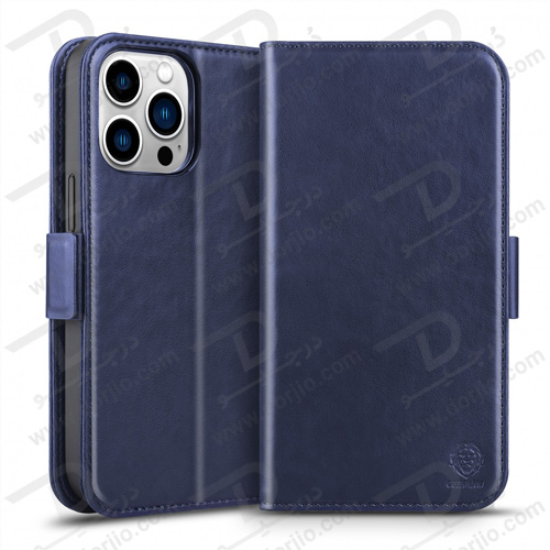 فلیپ کاور چرمی مگنتی iPhone 14 Pro Max مارک Green Lion مدل Two in One Magsafe Leather Wallet