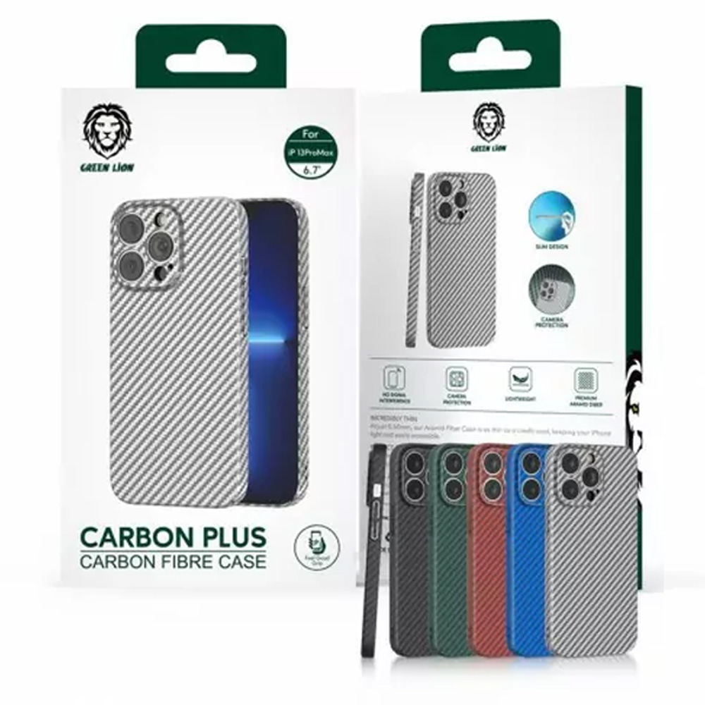 قاب فیبری کربنی iPhone 14 Plus مارک Green Lion مدل Carbon Fiber Plus