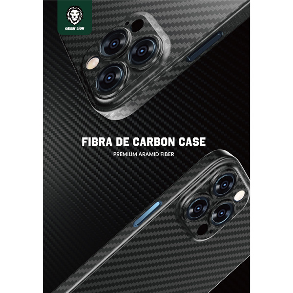 قاب فیبری کربنی iPhone 14 Pro Max مارک Green Lion مدل Carbon Fiber Plus