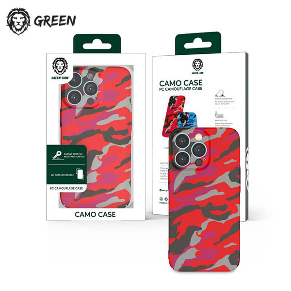 قاب محافظ طرح چریکی iPhone 14 Pro Max مارک Green Lion مدل Camouflage Camo