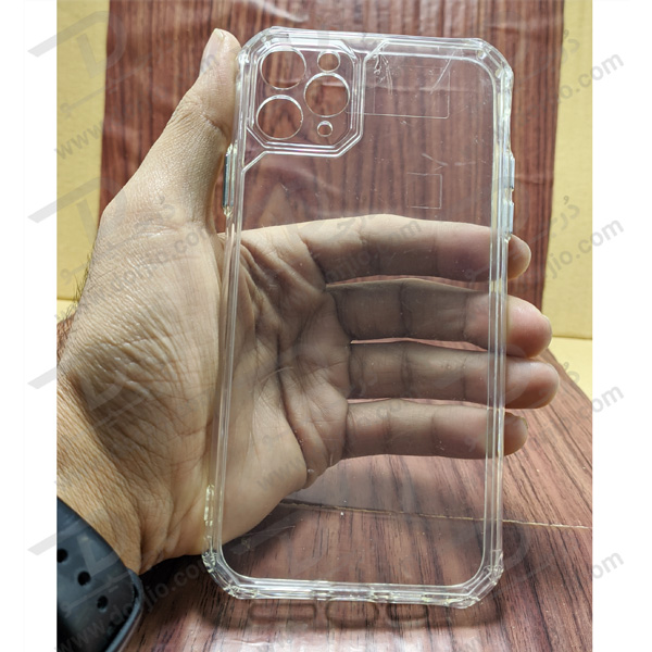 کریستال کاور شفاف فریم ژله‌ ای ضد ضربه iPhone 12 Pro Max